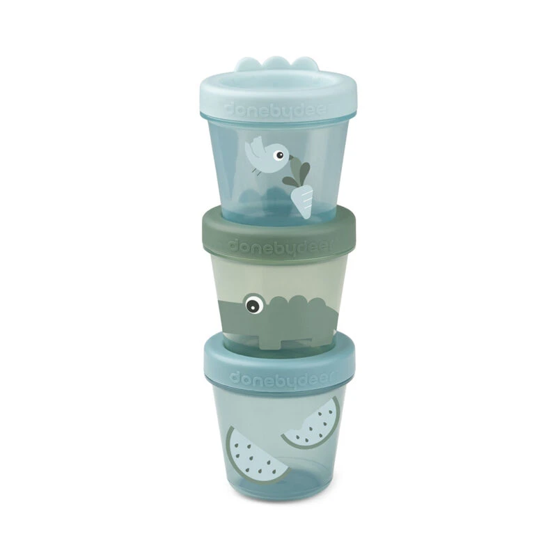 Done By Deer Baby Food Container 3-pack Croco Green 3 Done By Deer Baby Food Container 3-pack Croco Green