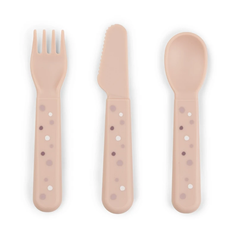 Done By Deer Foodie Cutlery Set Happy Dots Powder 3 Done By Deer Foodie Cutlery Set Happy Dots Powder