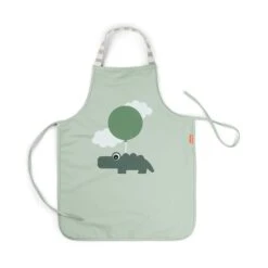 Done By Deer Waterproof Kids Apron Happy Clouds Green