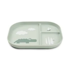 Done By Deer Foodie Compartment Plate Croco Green