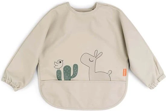 Done By Deer Sleeved Pocket Bib Lalee Sand 3 Done By Deer Sleeved Pocket Bib Lalee Sand