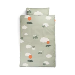 Done By Deer Bedlinen Junior INT GOTS Happy Clouds Green 100 X 140 Cm