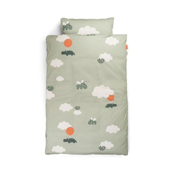 Done By Deer Bedlinen Junior INT GOTS Happy Clouds Green 100 X 140 Cm 3 Done By Deer Bedlinen Junior INT GOTS Happy Clouds Green 100 X 140 Cm