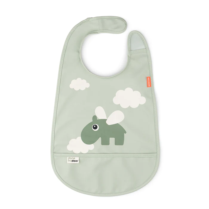 Done By Deer Bib Happy Clouds Green 3 Done By Deer Bib Happy Clouds Green