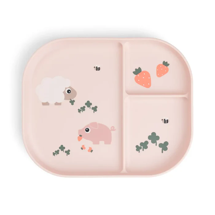 Done By Deer Foodie Compartment Plate Tiny Farm Powder 3 Done By Deer Foodie Compartment Plate Tiny Farm Powder