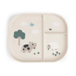 Done By Deer Foodie Compartment Plate Tiny Farm Sand