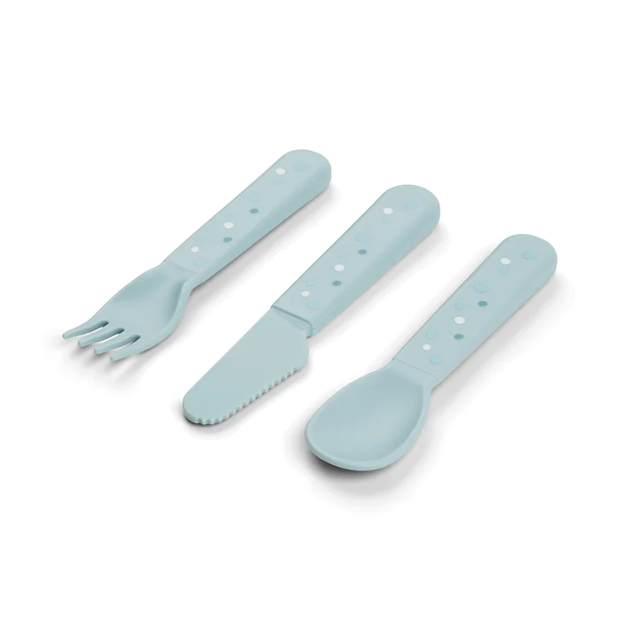 Done By Deer Foodie Cutlery Set Happy Dots Blue 3 Done By Deer Foodie Cutlery Set Happy Dots Blue