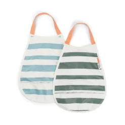 Done By Deer Pull-over Bib 2-pack Stripes Blue Green