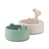 Done By Deer Silicone Bowl Set Van 2 Lalee Sand / Green -Done By Deer Silicone bowl set 2 pcs Lalee Sand and Green Front 2 PS 800x