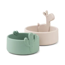 Done By Deer Silicone Bowl Set Van 2 Lalee Sand / Green
