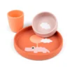 Done By Deer Silicone Dinner Set Happy Clouds Papaya -Done By Deer Silicone dinner set Happy clouds Papaya Front PS 800x
