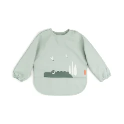 Done By Deer Sleeved Pocket Bib Croco Green