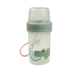 Done By Deer To Go 2-way Snack Container Large Croco Green