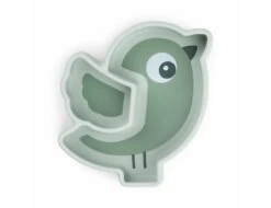 Done By Deer Silicone Stick & Stay Snack Plate Birdie Green