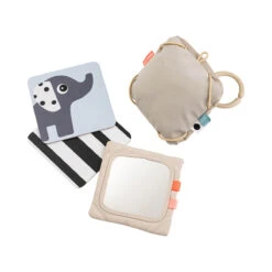 Done By Deer Baby Contrast Card Holder Deer Friends Sand
