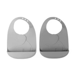 Done By Deer Peekaboo Bib 2-pack Elphee Grey