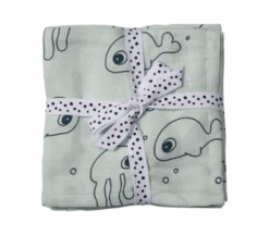 DONE BY DEER Swaddles (set Van 2) SEA FRIENDS Blue