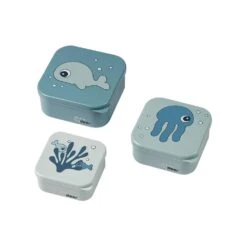 Done By Deer Snack Box Set 3pcs Sea Friends Blue
