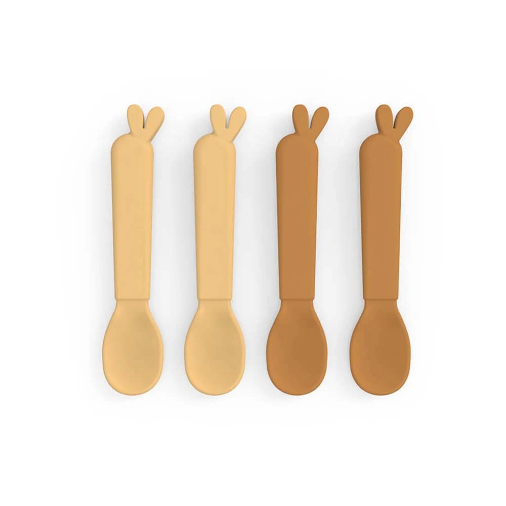 Done By Deer Kiddish Spoon 4-pack Lalee Mustard 3 Done By Deer Kiddish Spoon 4-pack Lalee Mustard