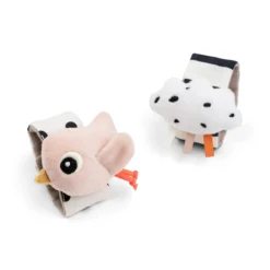 Done By Deer Wrist Rattle Set 2-pack Happy Clouds Powder