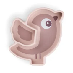 Done By Deer Silicone Stick & Stay Snack Plate Birdie Powder