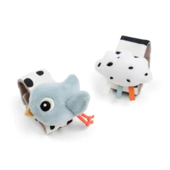 Done By Deer Wrist Rattle Set 2-pack Happy Clouds Blue