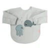 Done By Deer Slab Met Mouwen Sea Friends Grey -Done By Deer sea friends long sleeved bib