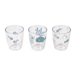 Done By Deer Yummy Mini Glass 3-pack Sea Friends Blue